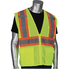 PIP - Size L Yellow Mesh General Purpose High Visibility Vest - Makers Industrial Supply