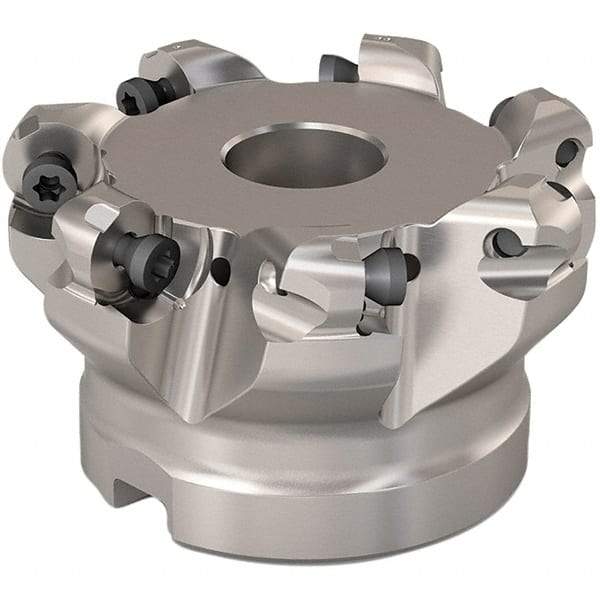 Seco - 140.4mm Cut Diam, 6mm Max Depth, 2" Arbor Hole, 8 Inserts, RP..1204 Insert Style, Indexable Copy Face Mill - R220.29 Cutter Style, 7,600 Max RPM, 2 High, Through Coolant, Series R220.29 - Makers Industrial Supply