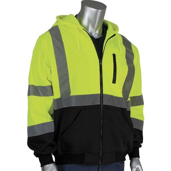 PIP - Size S Black & Hi-Vis Yellow High Visibility Long Sleeve Sweatshirt - Makers Industrial Supply