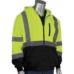 PIP - Size 5XL Black & Hi-Vis Yellow High Visibility Long Sleeve Sweatshirt - Makers Industrial Supply