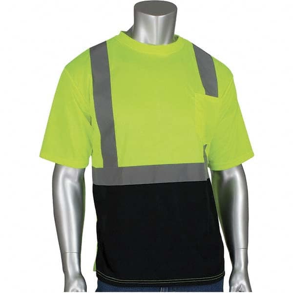 PIP - Size 5XL Black & Hi-Vis Yellow High Visibility Short Sleeve T-Shirt - Makers Industrial Supply