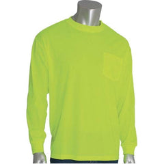 PIP - Size M Hi-Vis Yellow High Visibility Long Sleeve T-Shirt - Makers Industrial Supply