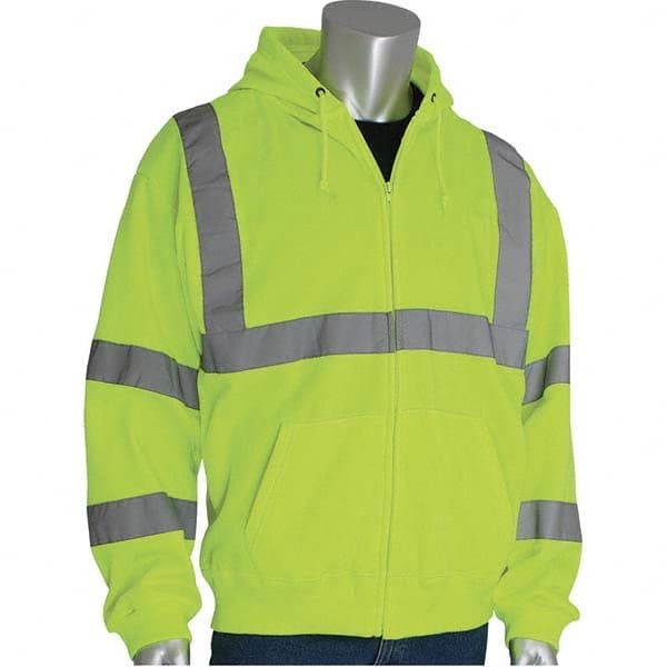 PIP - Size XL Hi-Vis Yellow High Visibility Long Sleeve Sweatshirt - Makers Industrial Supply