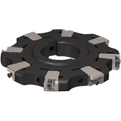 Seco - Arbor Hole Connection, 17/32" Cutting Width, 32.92mm Depth of Cut, 125mm Cutter Diam, 40mm Hole Diam, 4 Tooth Indexable Slotting Cutter - R335.25 Toolholder, XNHQ 1407 Insert, Neutral Cutting Direction - Makers Industrial Supply