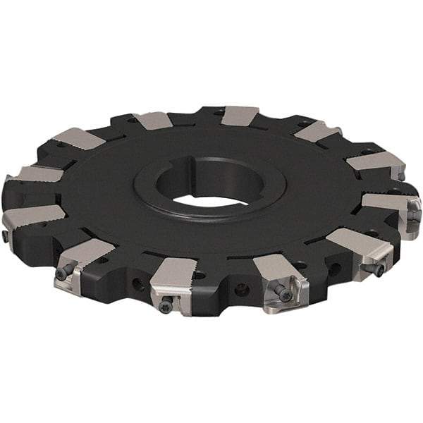 Seco - Arbor Hole Connection, 17/32" Cutting Width, 50.54mm Depth of Cut, 160mm Cutter Diam, 40mm Hole Diam, 6 Tooth Indexable Slotting Cutter - R335.25 Toolholder, XNHQ 1407 Insert, Neutral Cutting Direction - Makers Industrial Supply