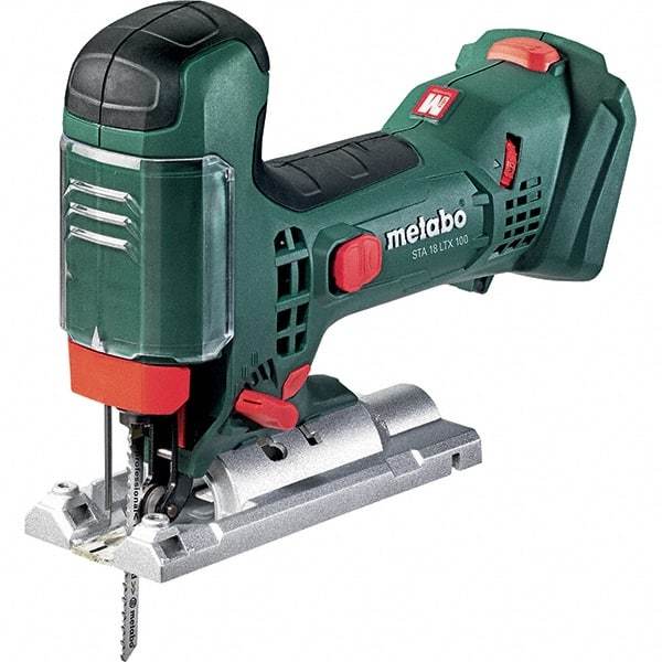 Metabo - 18 Volt, 550 to 2,800 SPM, 13/16" Stroke Length, Lithium-Ion Cordless Jigsaw - 45° Cutting Angle, Series 18V LiHD - Makers Industrial Supply