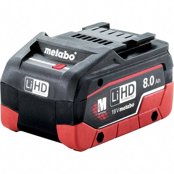 Metabo - 18 Volt Lithium-Ion Power Tool Battery - 8 Ahr Capacity, 160 min Charge Time, Series 18V LiHD - Makers Industrial Supply