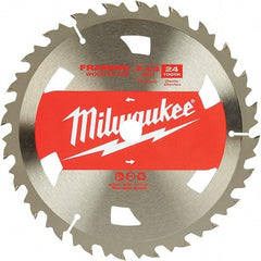 Milwaukee Tool - 7-1/4" Diam, 5/8" Arbor Hole Diam, 24 Tooth Wet & Dry Cut Saw Blade - Tungsten Carbide-Tipped, Framing Action, Standard Round Arbor - Makers Industrial Supply