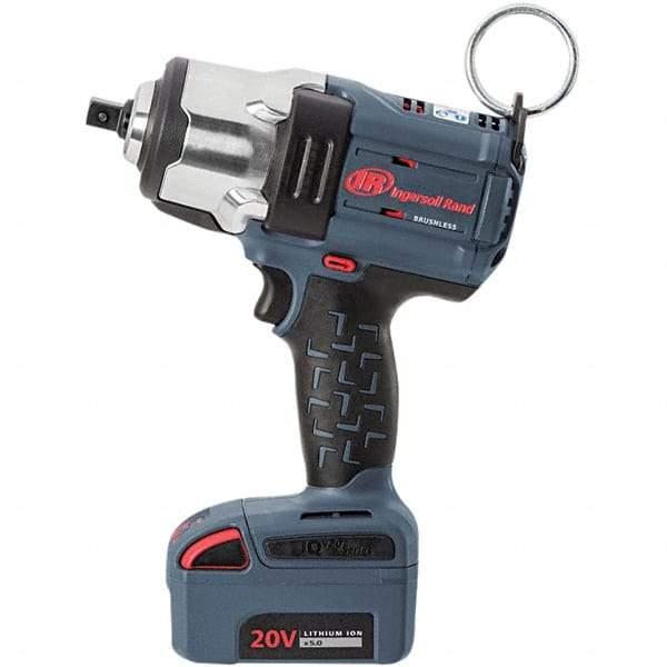 Ingersoll-Rand - 1/2" Drive 20 Volt Pistol Grip Cordless Impact Wrench & Ratchet - 0 to 1,900 RPM, 0 to 2,450 BPM, 1,500 Ft/Lb Torque, Lithium-Ion Batteries - Makers Industrial Supply