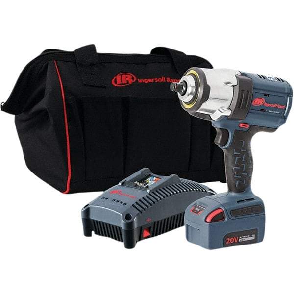 Ingersoll-Rand - 1/2" Drive 20 Volt Pistol Grip Cordless Impact Wrench & Ratchet - 0 to 1,900 RPM, 0 to 2,450 BPM, 1,500 Ft/Lb Torque, 1 Lithium-Ion Battery - Makers Industrial Supply