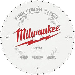 Milwaukee Tool - 8-1/4" Diam, 5/8" Arbor Hole Diam, 40 Tooth Wet & Dry Cut Saw Blade - Tungsten Carbide-Tipped, Fine Finish Action, Standard Round Arbor - Makers Industrial Supply