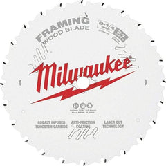 Milwaukee Tool - 8-1/4" Diam, 5/8" Arbor Hole Diam, 24 Tooth Wet & Dry Cut Saw Blade - Tungsten Carbide-Tipped, Framing Action, Standard Round Arbor - Makers Industrial Supply