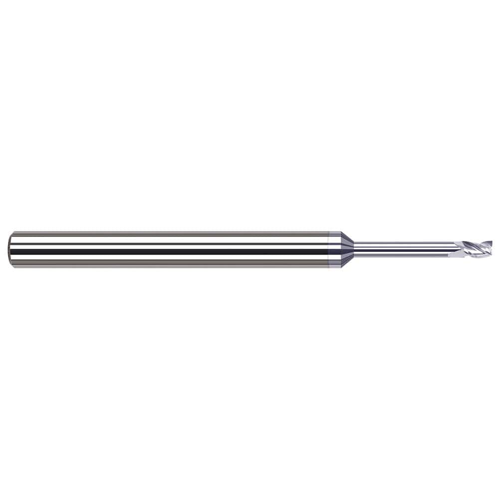 Harvey Tool - Square End Mills; Mill Diameter (Inch): 1/64 ; Mill Diameter (Decimal Inch): 0.0150 ; Length of Cut (Decimal Inch): 0.0230 ; Material: Solid Carbide ; Finish/Coating: TiB2 ; Shank Diameter (Inch): 1/8 - Exact Industrial Supply