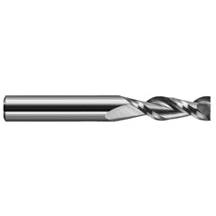 Square End Mill: 1/2'' Dia, 3/4'' LOC, 4'' OAL, 2 Flutes, Solid Carbide Single End, Uncoated, Upcut Flute, Centercutting, RH Cut, RH Flute