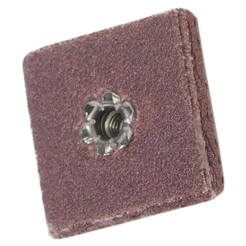 1″ × 1″ × 3/16″ Square Pad 6-Ply 80 Grit 8-32 Eyelet Aluminum Oxide - Makers Industrial Supply