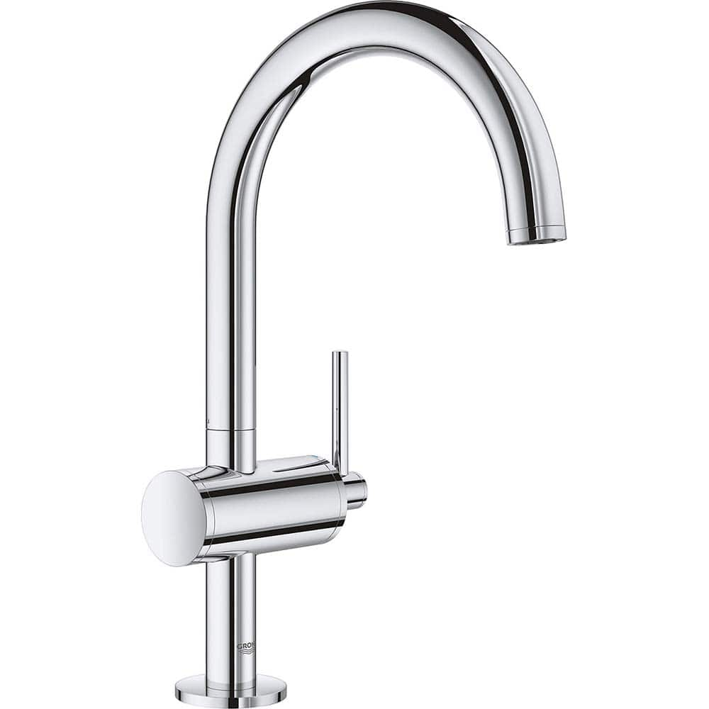 Grohe - Lavatory Faucets; Type: Deck Mount ; Spout Type: High Arc ; Design: Lever ; Handle Type: Lever ; Mounting Centers: Single Hole (Inch); Drain Type: Pop-Up - Exact Industrial Supply