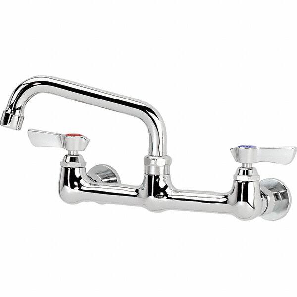 Krowne - Wall Mount, Service Sink Faucet without Spray - Two Handle, Blade Handle, Standard Spout, No Drain - Makers Industrial Supply