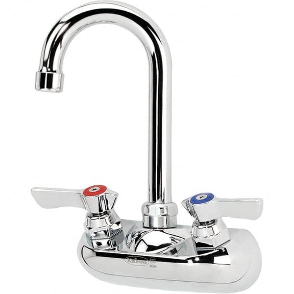 Krowne - Wall Mount, Bar and Hospitality Faucet without Spray - Two Handle, Color Coded Handle, Standard Spout, No Drain - Makers Industrial Supply