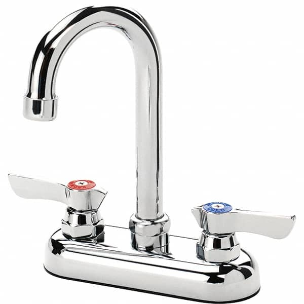 Krowne - Deck Mount, Bar and Hospitality Faucet without Spray - Two Handle, Color Coded Handle, Gooseneck Spout, No Drain - Makers Industrial Supply