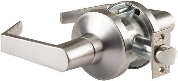 PDQ - Heavy Duty Classroom Lever Lockset - 2-3/4" Back Set, Small Format I/C Less Cylinder, Zinc, Antimicrobial Coated, Satin Chrome Plated Finish - Makers Industrial Supply