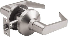 PDQ - Heavy Duty Passage Lever Lockset - 2-3/4" Back Set, Keyless Cylinder, Zinc, Antimicrobial Coated, Satin Chrome Plated Finish - Makers Industrial Supply