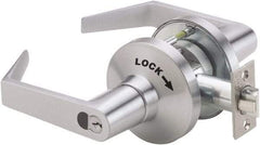 PDQ - Heavy Duty Classroom Intruder Lever Lockset - 2-3/4" Back Set, Small Format I/C Less Cylinder, Zinc, Satin Chrome Plated Finish - Makers Industrial Supply