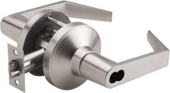 PDQ - Heavy Duty Entry Lever Lockset - 2-3/4" Back Set, Small Format I/C Less Cylinder, Zinc, Antimicrobial Coated, Satin Chrome Plated Finish - Makers Industrial Supply