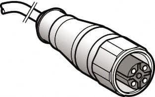 Telemecanique Sensors - 4 Amp, M12 4 Pin Female Straight Cordset Sensor and Receptacle - 250 VAC, 300 VDC, 5m Cable Length, IP69K Ingress Rating - Makers Industrial Supply