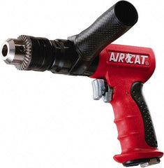 AIRCAT - 1/2" Reversible Keyed Chuck - Pistol Grip Handle, 400 RPM, 6 CFM, 0.625 hp, 90 psi - Makers Industrial Supply