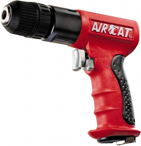 AIRCAT - 3/8" Reversible Keyless Chuck - Pistol Grip Handle, 1,800 RPM, 6 CFM, 0.625 hp, 90 psi - Makers Industrial Supply