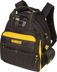 DeWALT - 57 Pocket Black & Yellow Backpack Tool Bag - 15-1/2" Wide x 8" Deep x 19" High - Makers Industrial Supply