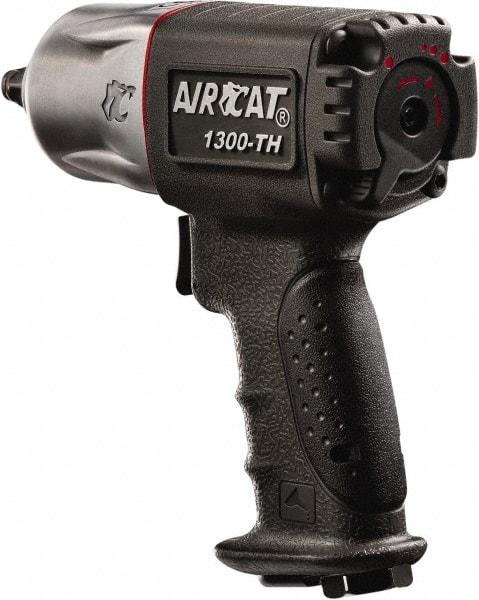 AIRCAT - 1/2" Drive, 10,000 RPM, 350 Ft/Lb Torque Impact Wrench - Pistol Grip Handle, 1,650 IPM, 6 CFM, 90 psi, 1/4" NPT Inlet - Makers Industrial Supply