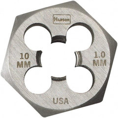 Irwin - M8x1.00 Thread, 1" Hex, Right Hand Thread, Hex Rethreading Die - Carbon Steel - Exact Industrial Supply