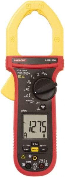 Amprobe - AMP-330, CAT IV, CAT III, Digital True RMS Clamp Meter with 2.0079" Clamp On Jaws - 1000 VAC/VDC, 1000 AC/DC Amps, Measures Voltage, Capacitance, Current, microAmps, Resistance, Temperature - Makers Industrial Supply