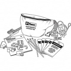 Panduit - 12 Piece Electrical Lockout Kit - Keyed Differently, Comes in Pouch - Makers Industrial Supply