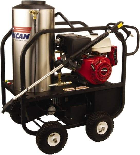 PRO-SOURCE - Gas, 14 hp, 4,000 psi, 4 GPM, Hot Water Pressure Washer - General Triplex Ceramic Plunger, 50' x 3/8" Hose - Makers Industrial Supply