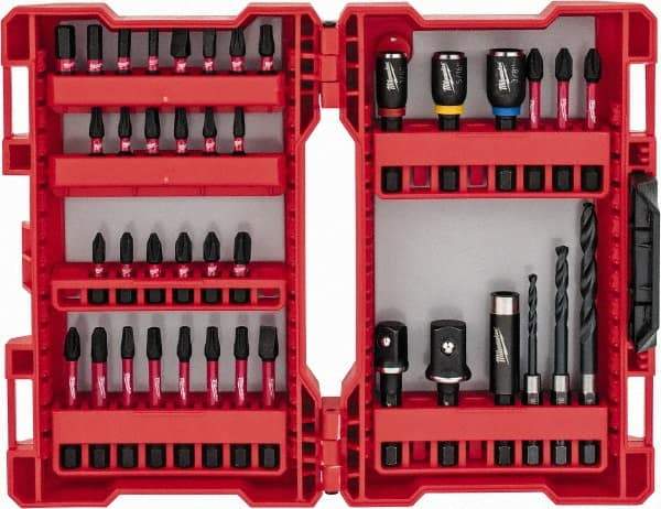 Milwaukee Tool - 40 Piece, Bit Set - 1/8 to 1/4" Hex, Phillips, Slotted, Torx, Square Point - Makers Industrial Supply