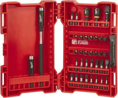 Milwaukee Tool - 36 Piece, Bit Set - 5/64 to 1/4" Hex, Phillips, Slotted, Torx, Square Point - Makers Industrial Supply