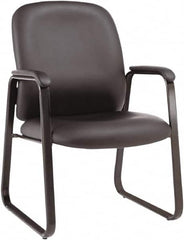 ALERA - Black Leather Guest Chair - 24-1/8" Wide x 36-5/8" High - Makers Industrial Supply