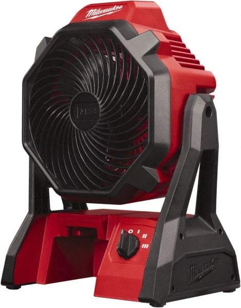 Milwaukee Tool - 7" Blade, 284 Max CFM, Cordless Fan - 2.5 Amps, 18 Volts, 3 Speed - Makers Industrial Supply