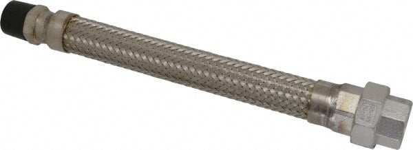 Made in USA - 12" OAL, 3/4" ID, 600 Max psi, Flexible Metal Hose Assembly - Makers Industrial Supply