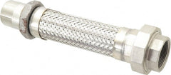 Made in USA - 12" OAL, 1-1/2" ID, 410 Max psi, Flexible Metal Hose Assembly - Makers Industrial Supply