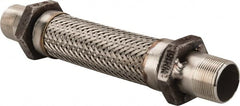 Made in USA - 12" OAL, 1-1/4" ID, 450 Max psi, Flexible Metal Hose Assembly - Makers Industrial Supply