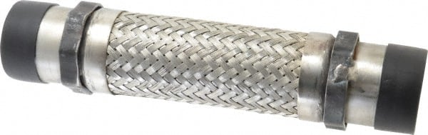 Made in USA - 12" OAL, 2" ID, 450 Max psi, Flexible Metal Hose Assembly - Makers Industrial Supply