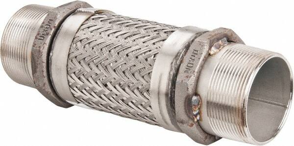 Made in USA - 12" OAL, 3" ID, 250 Max psi, Flexible Metal Hose Assembly - Makers Industrial Supply