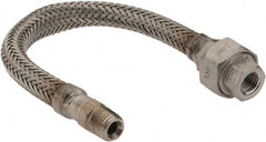 Made in USA - 12" OAL, 1/4" ID, 2,240 Max psi, Flexible Metal Hose Assembly - Makers Industrial Supply