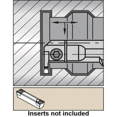 Kennametal - A-A4E, Right Hand, 0.63" Max Depth of Cut, 0.236" Min Groove Width, Indexable Grooving Tool Holder - A4 Insert Compatibility, 2" Shank Width, 12" OAL, Through Coolant - Makers Industrial Supply