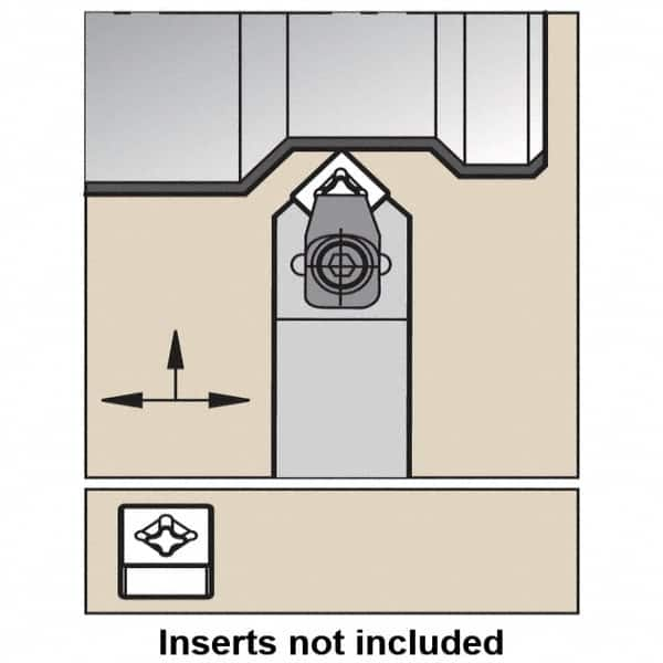 Kennametal - CSDN-MX, Neutral Cut, 0° Lead Angle, 1" Shank Height x 1" Shank Width, Negative Rake Indexable Turning Toolholder - 6" OAL, SN..X45. Insert Compatibility, Series Top Notch - Makers Industrial Supply
