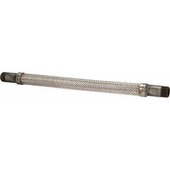 Made in USA - 18" OAL, 3/4" ID, 600 Max psi, Flexible Metal Hose Assembly - Makers Industrial Supply