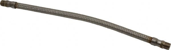 Made in USA - 18" OAL, 3/8" ID, 1,450 Max psi, Flexible Metal Hose Assembly - Makers Industrial Supply